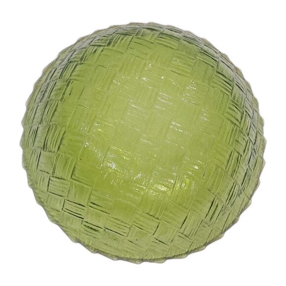 Vtg 50's Indiana Pressed Glass Green Basket Weave Salad Snack Serving Bowl 9" - Picture 3 of 6